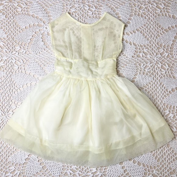 Vintage 1950s Little Miss Robin Baby Girl 4t Yellow Sheer Dress Cropped Jacket - Picture 3 of 12
